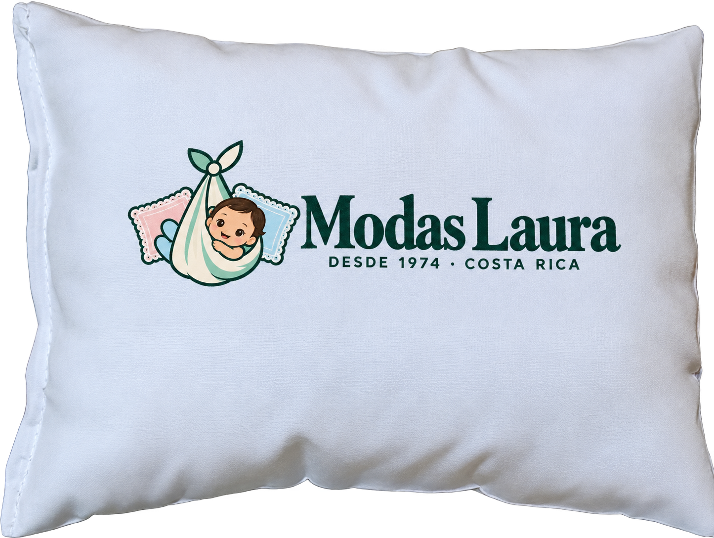 Illustrative style 1 mockup, 18 × 14 cm, featuring the Modas Laura logo.