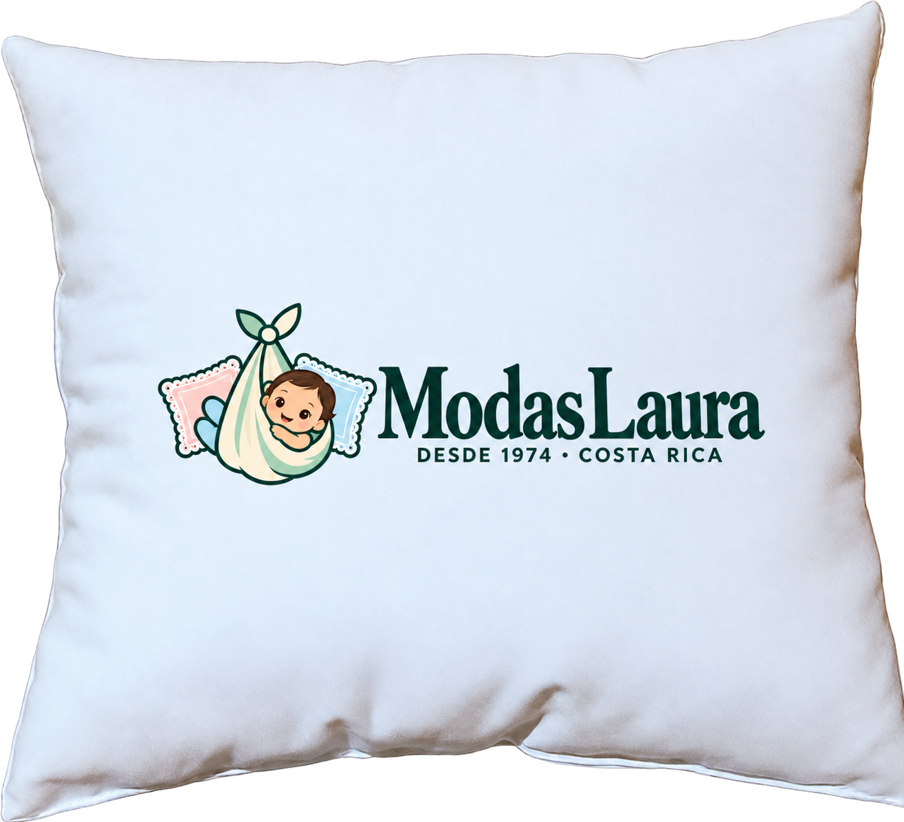 Illustrative style 2 mockup, 22 × 20 cm, featuring the Modas Laura logo.